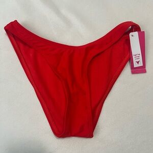NWT Xhilaration Bright Red High Leg Bikini Bottoms